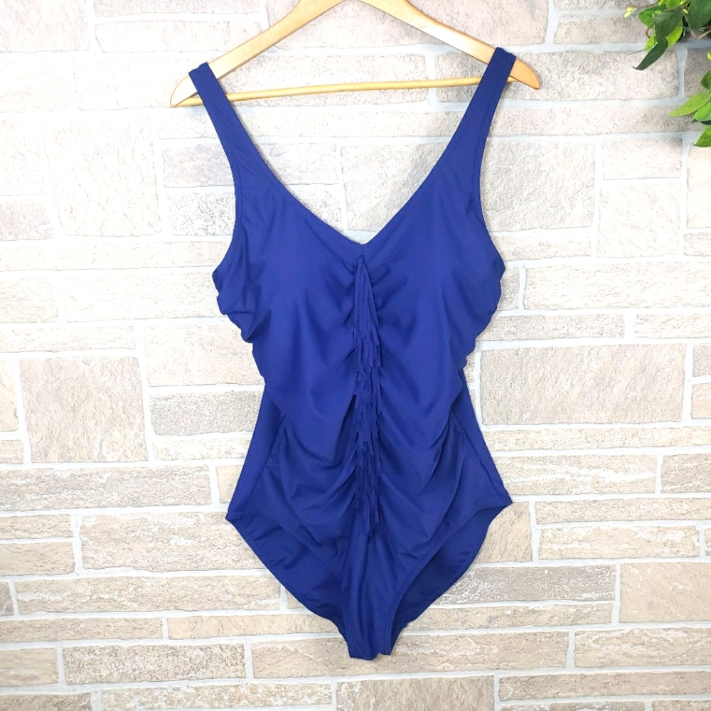 CROFT & BARROW One Piece Fringe Swimsuit Size 16